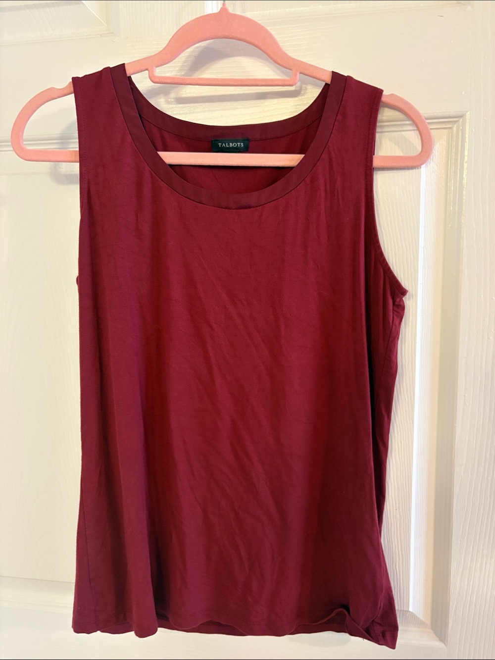 Talbots Women's Wine Red Scoop Neck Sleeveless Top